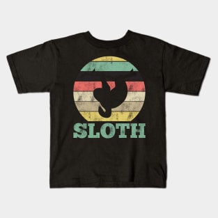 Retro Sloth Text Kids T-Shirt